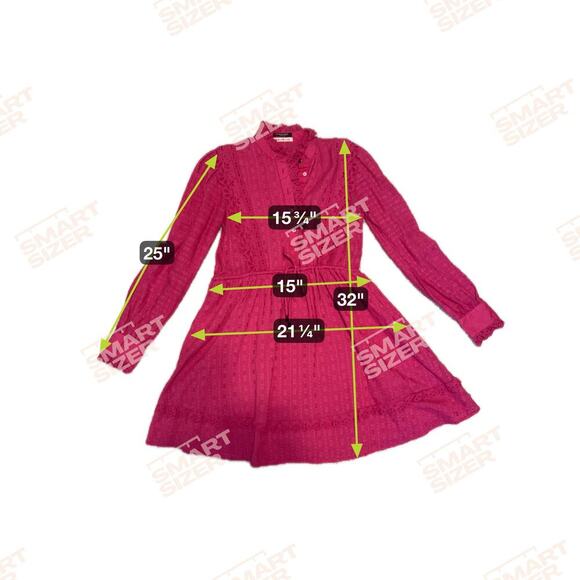 SCOTCH & SODA Schiffli Embroidered A-Line Mini Dress Hot Pink Sz EU 32 / US 2 - Picture 15 of 16